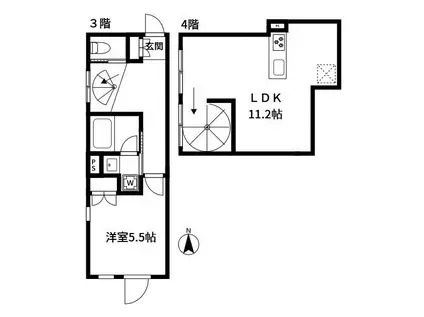 BILLY HOUSE(1LDK/3階)の間取り写真