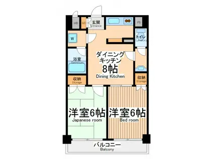 メインビル国立(2DK/3階)の間取り写真