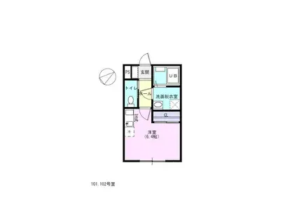 クライム3(ワンルーム/1階)の間取り写真