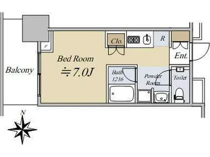 大崎ステーションレジデンス(ワンルーム/8階)の間取り写真
