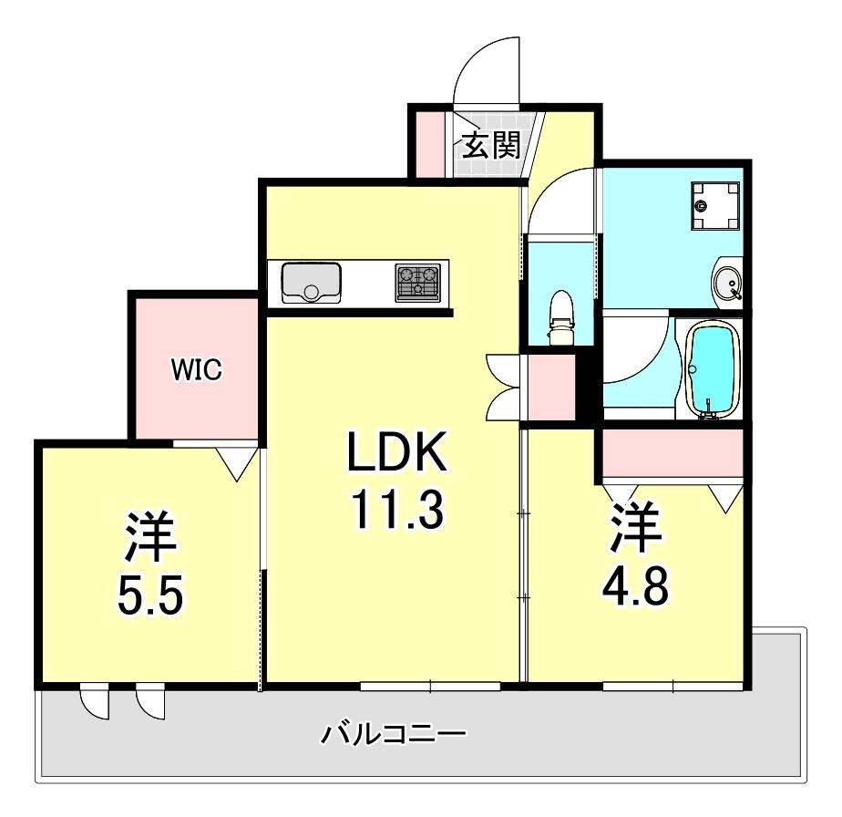HEBEL MAISON 六甲篠原中町(2LDK/1階)の間取り写真