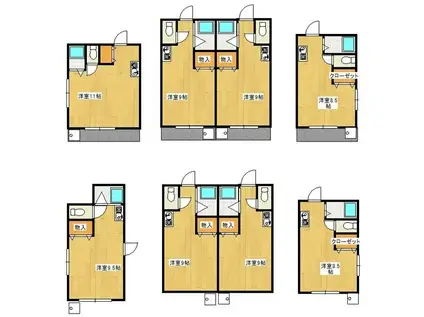 ワンルームのぞみ(ワンルーム/2階)の間取り写真