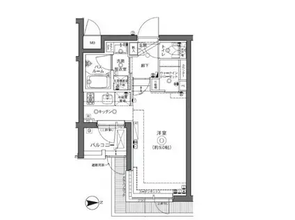 ZOOM中野坂上(ワンルーム/1階)の間取り写真