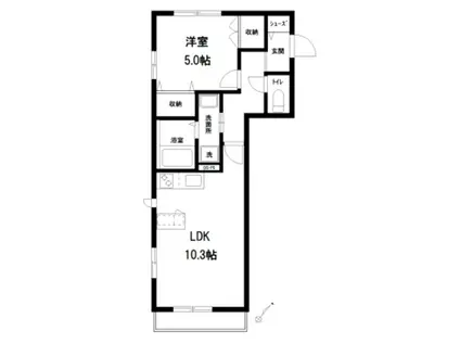 オルドヌング千川(1LDK/1階)の間取り写真