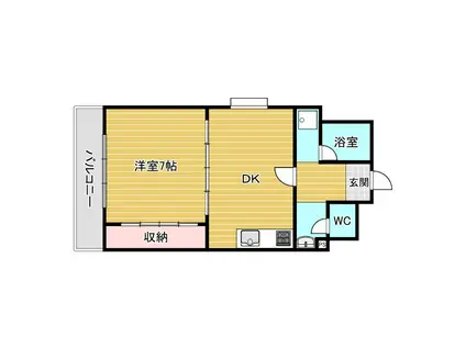 豊中服部アパートメント(1DK/2階)の間取り写真