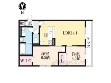 BELLE VILLE 高城(2LDK/1階)の間取り写真