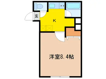 プランドビル土樋(1K/2階)の間取り写真