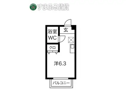 コンフォール野添(ワンルーム/2階)の間取り写真