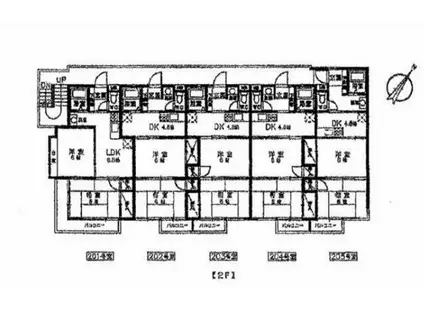 ヴィラ東川口(2DK/3階)の間取り写真