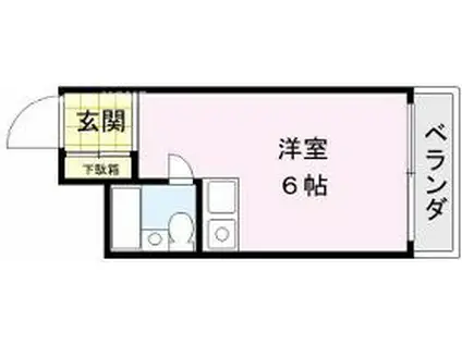 ノ-ブル中宮(ワンルーム/1階)の間取り写真