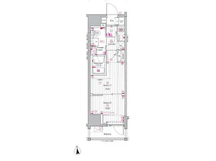 PREMIUM CUBE 上野(2K/8階)の間取り写真