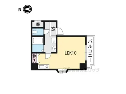 ドモス竹鼻(ワンルーム/3階)の間取り写真