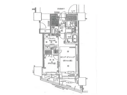 プラウドタワー相模大野クロス(1LDK/3階)の間取り写真