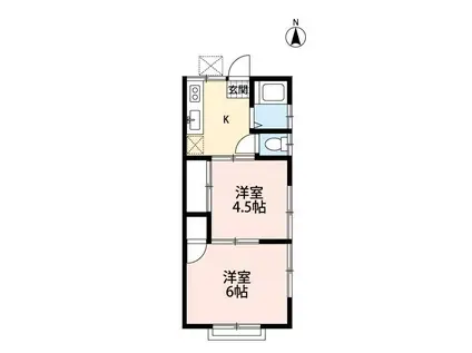 ジュネス小手指(2K/1階)の間取り写真