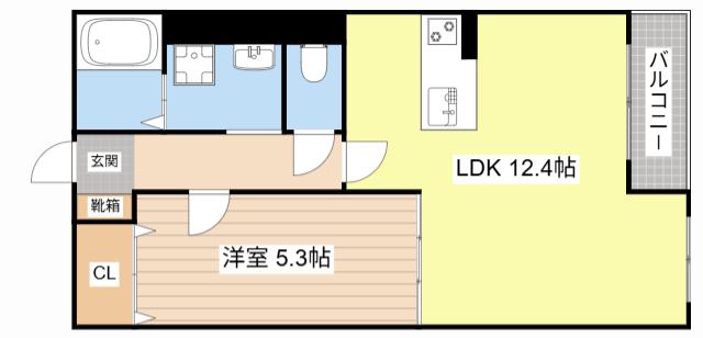 ハートフルヨシダ(1LDK/1階)の間取り写真