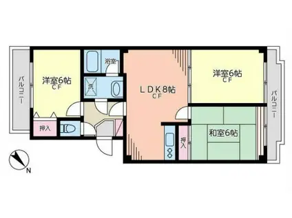 ベルメゾン・エスペランス寺尾台(3LDK/2階)の間取り写真