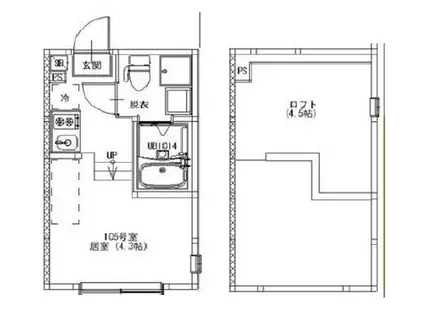 上井草4丁目 NEO AVAND(1K/1階)の間取り写真