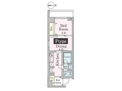 LANA CREA(1DK/5階)の間取り写真