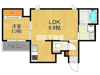 WISTERIA香椎SUZU(1LDK/7階)の間取り写真