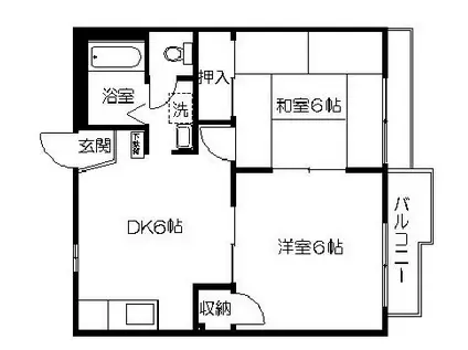 ガーデンヒル大野(2DK/1階)の間取り写真