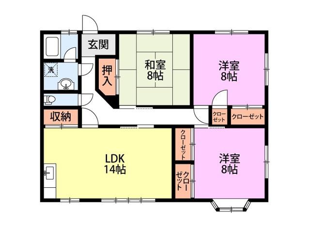 コーポ内山(3LDK/2階)の間取り写真