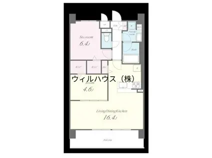 フェンテイースト2(2LDK/9階)の間取り写真