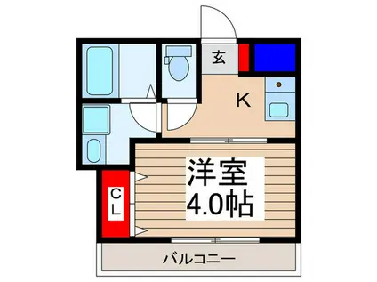 CASA ROSSAふじみ野(1K/3階)の間取り写真