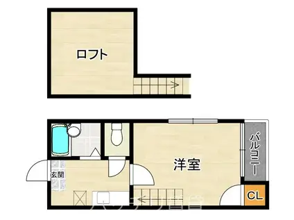 フレスコ博多(1K/1階)の間取り写真