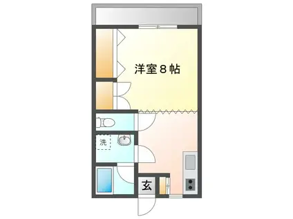 グリーンハイツ札元(1DK/2階)の間取り写真