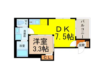 ハーモニーテラス神宮前II(1DK/3階)の間取り写真