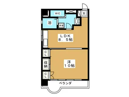 エクセル21(1LDK/3階)の間取り写真