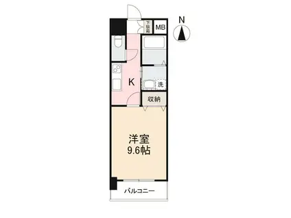 ASレジデンス錦町(1K/10階)の間取り写真