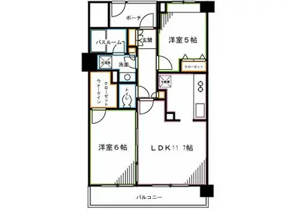 ソアラノーム荻窪天沼(2LDK/2階)の間取り写真
