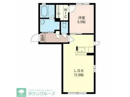 パールタウンA(1LDK/1階)の間取り写真