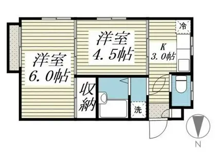 ジュネパレス大和第3(2K/1階)の間取り写真
