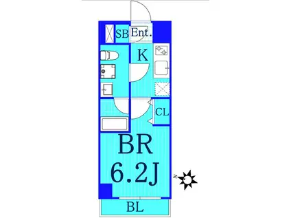 ショウケン レジデンス川崎八丁畷(1K/2階)の間取り写真