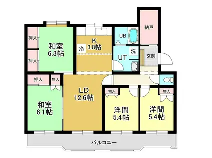 ドミール十條A(4LDK/4階)の間取り写真