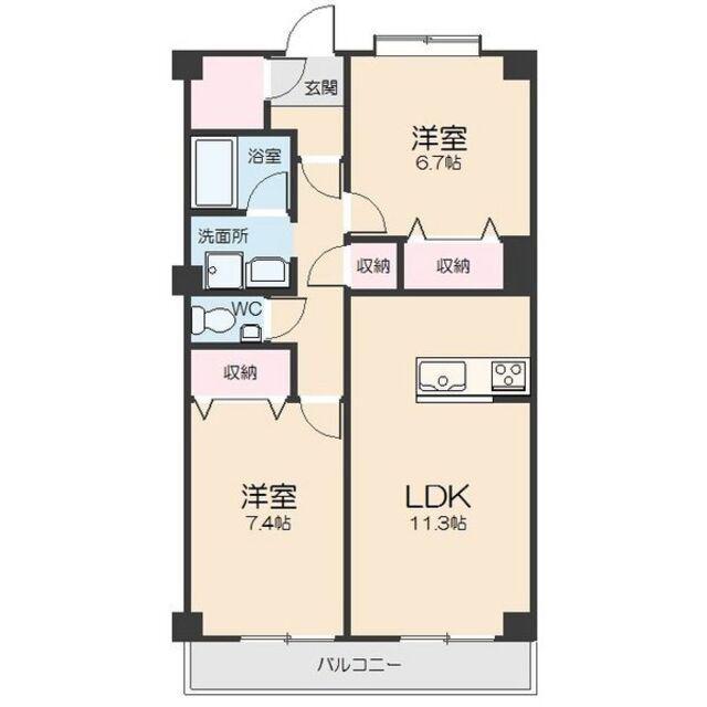 KANARE BLD(2LDK/1階)の間取り写真