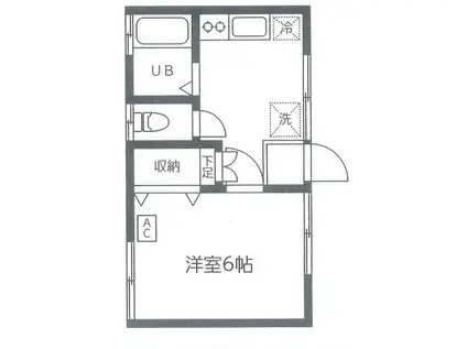 東五反田コーポ(1K/2階)の間取り写真