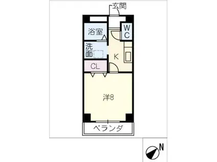 NICE・ONE新町(1K/1階)の間取り写真