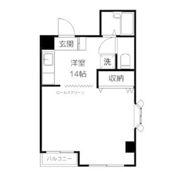 エスポワール松川(1K/2階)の間取り写真