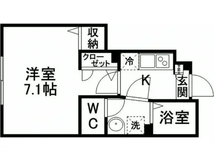アセスト連坊(1K/1階)の間取り写真