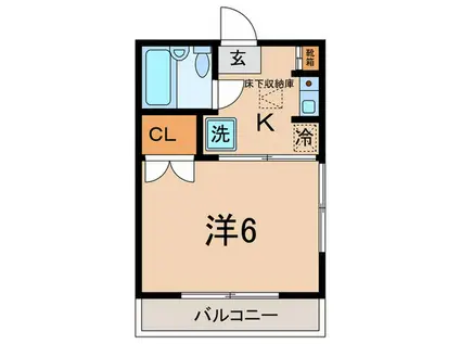 ハーモニーヒル(1K/1階)の間取り写真