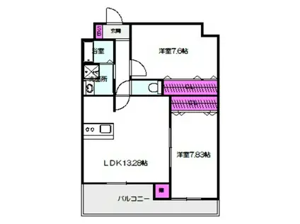 クレール新森(2LDK/3階)の間取り写真