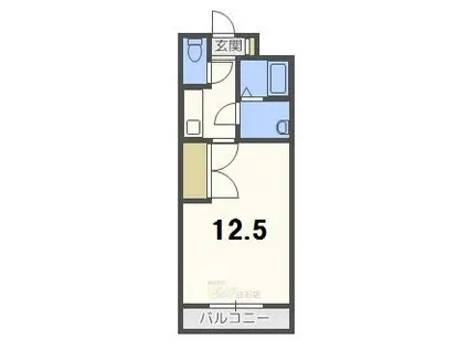 グランドソレイユ(1K/2階)の間取り写真