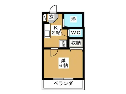 京急本線 追浜駅 徒歩11分 2階建 築29年(1K/2階)の間取り写真