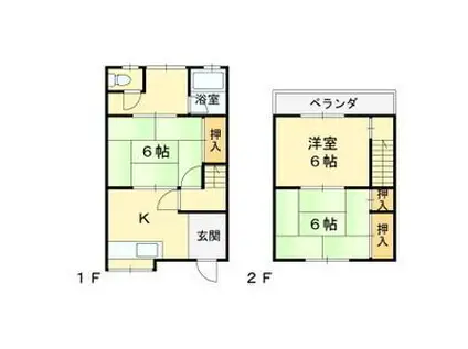 肌勢第1・2(3DK/1階)の間取り写真