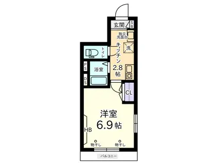 翠ハイツ(1K/2階)の間取り写真