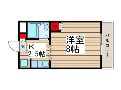 マウント・ビレッヂ5(1K/2階)の間取り写真