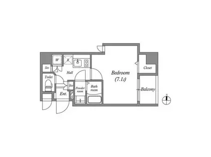 アドバンス京都デタンデュ(1K/2階)の間取り写真